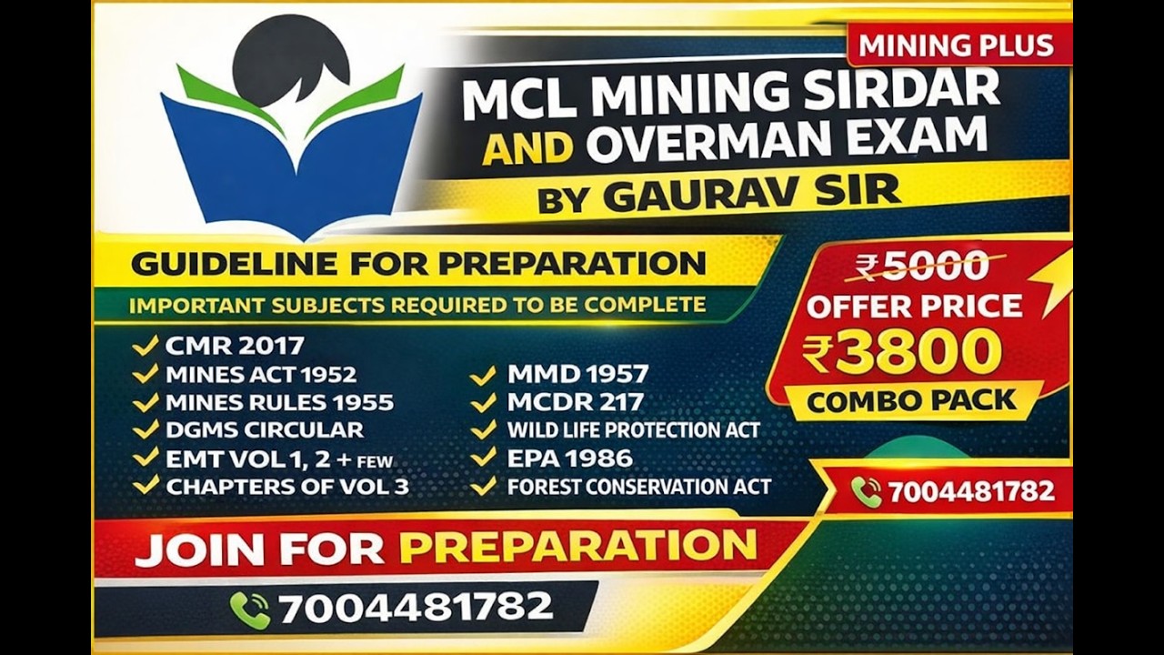 MCL Mining Sirdar & Overman 2026 Preparation Strategy