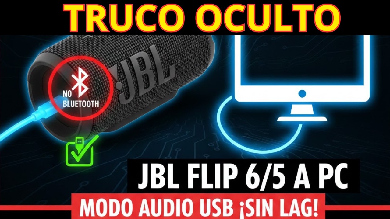 Cómo  Conectar tu JBL Flip 6 o 5 por cable USB en PC