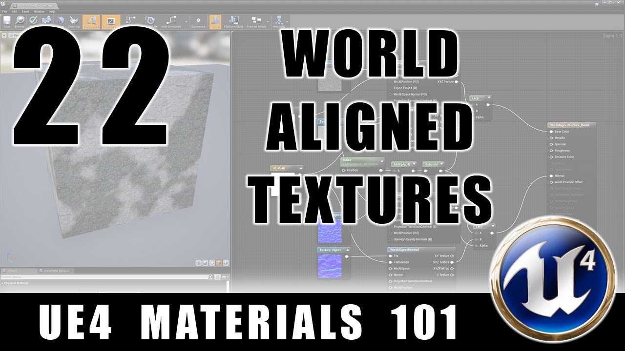 Текстуры, соответствующие миру — UE4 Materials 101 — Эпизод 22
