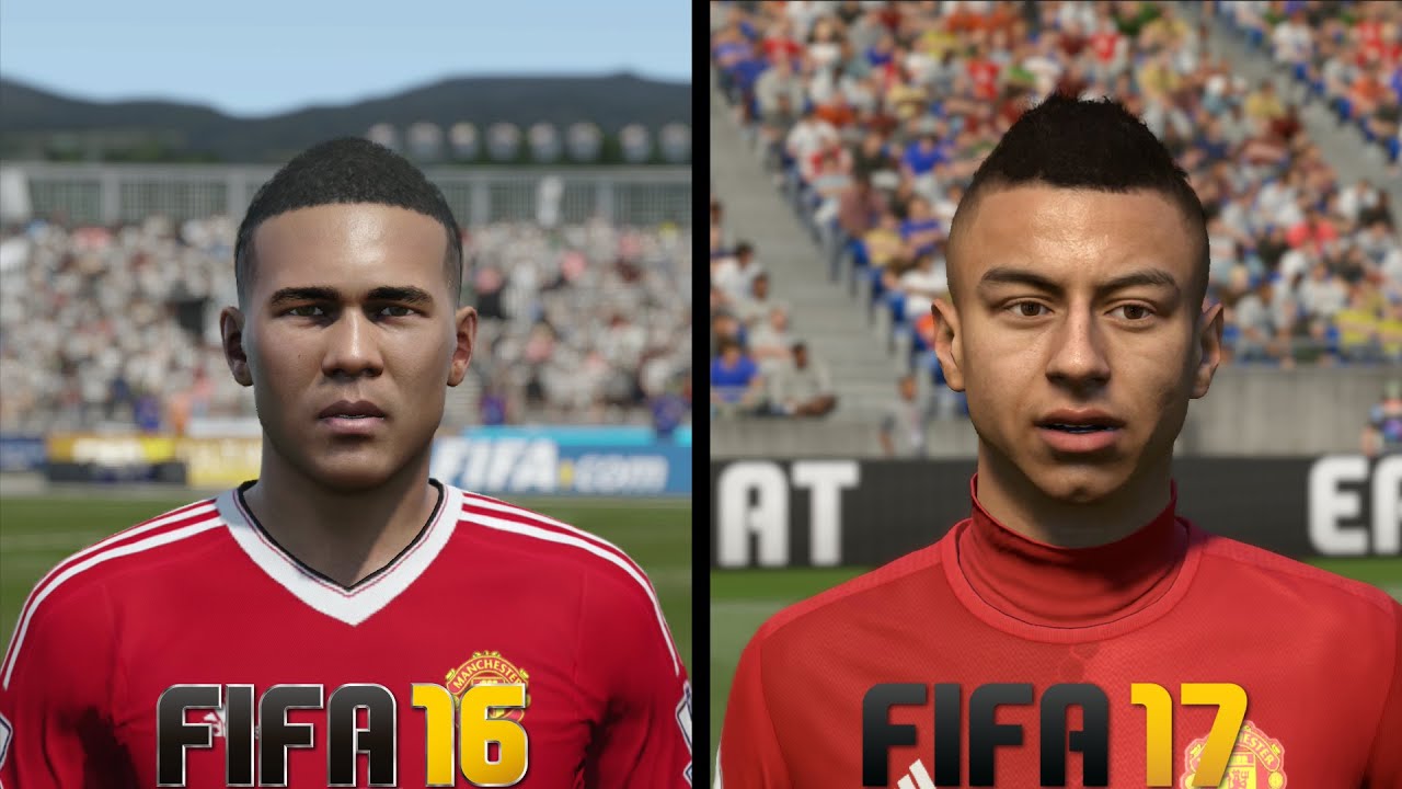 FIFA 17 vs FIFA 16 Manchester United Faces Comparison