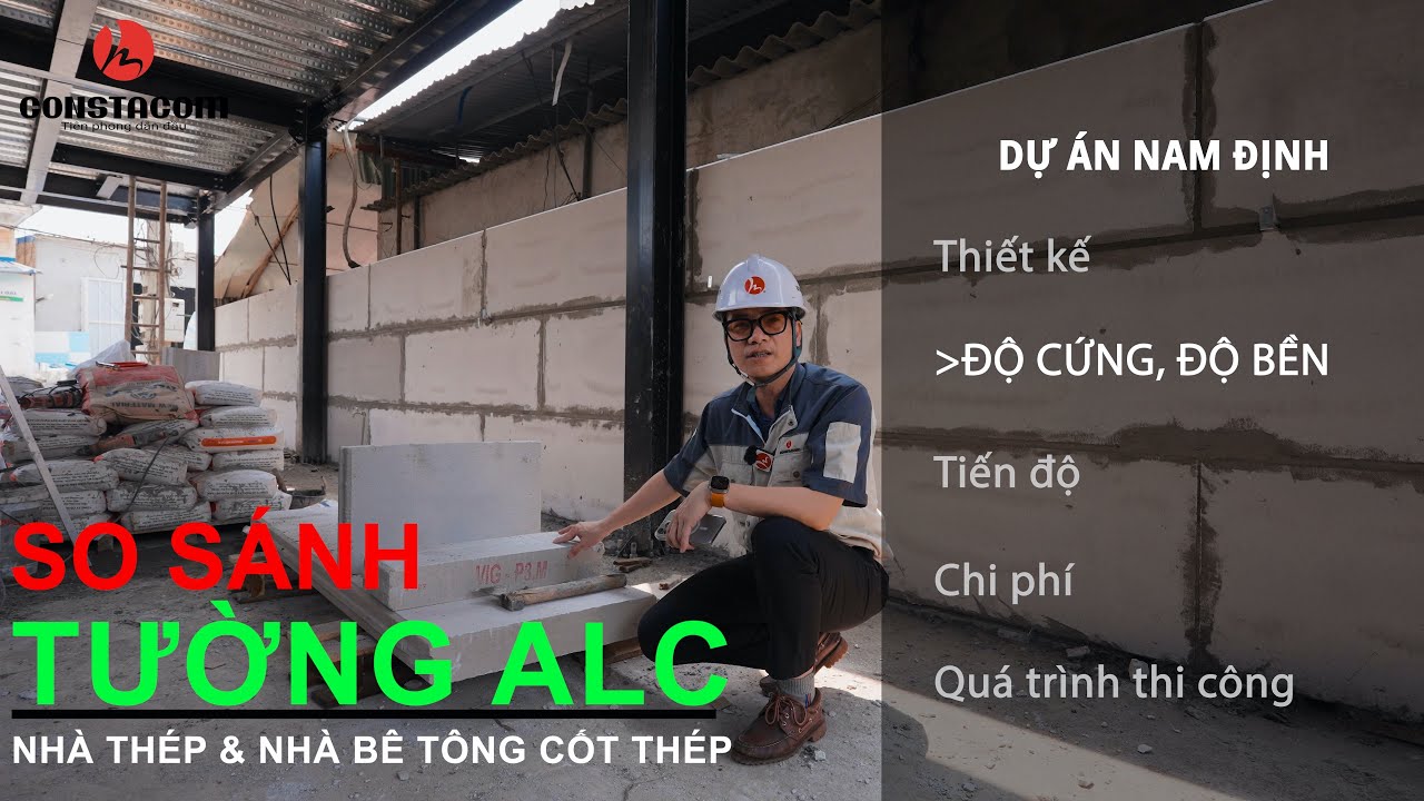 So sánh tường ALC nhà khung thép và nhà bê tông cốt thép