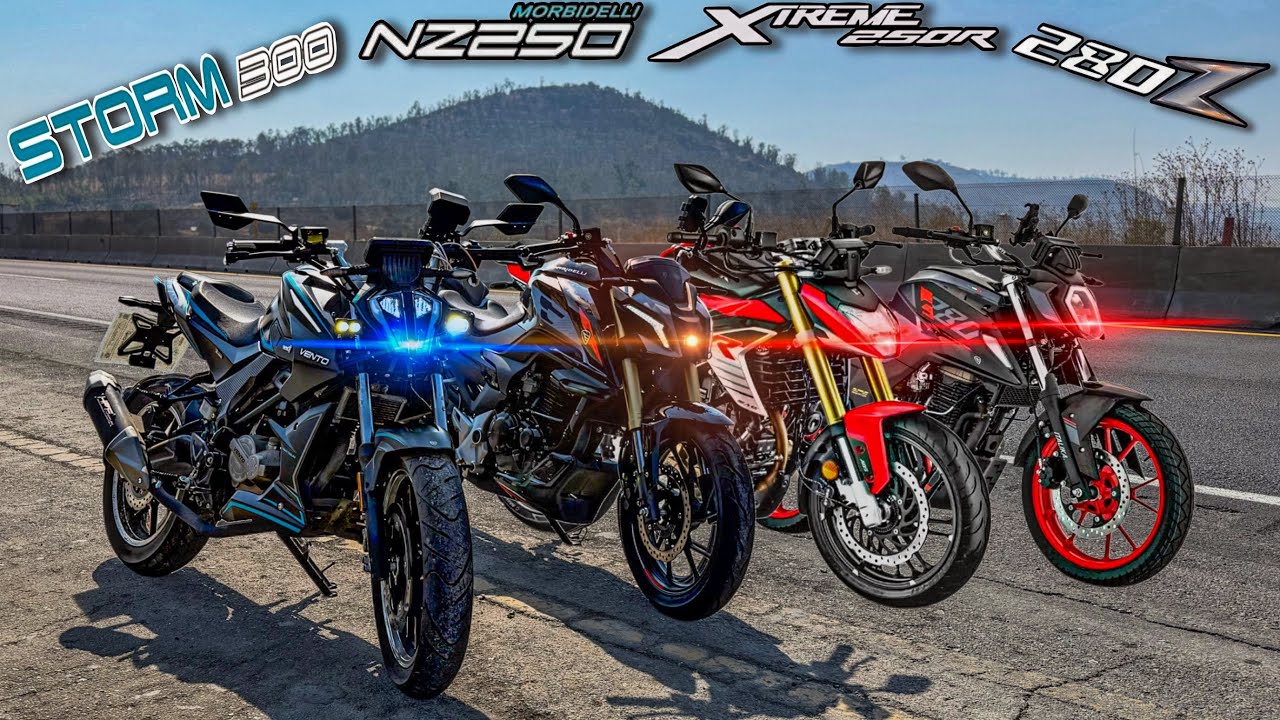 ¡Storm 300 vs Italika NZ 250 vs Hunk 250R vs Italika 280z!🔥|Carrera|¡Las Hizo PEDAZOOOS!🤯😳😱