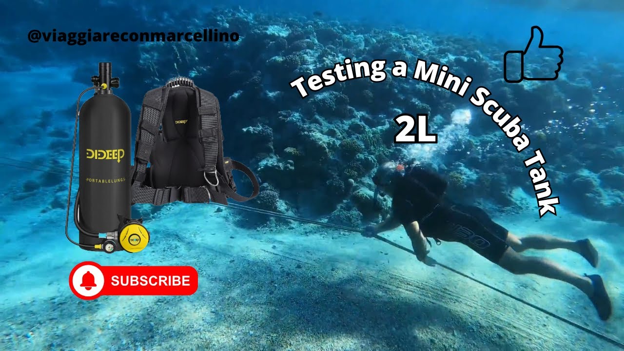 DIDEEP ,  Testing a Mini Scuba Tank 2L #foryou #snorkeling