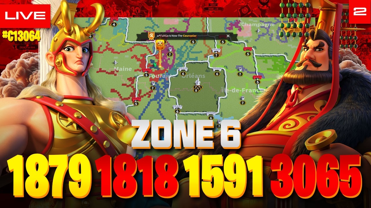 🔴 ZONE 6: 1879 - 1591 - 1818 - 3065 🔥C#13064 | Rise of Kingdoms !giveaway
