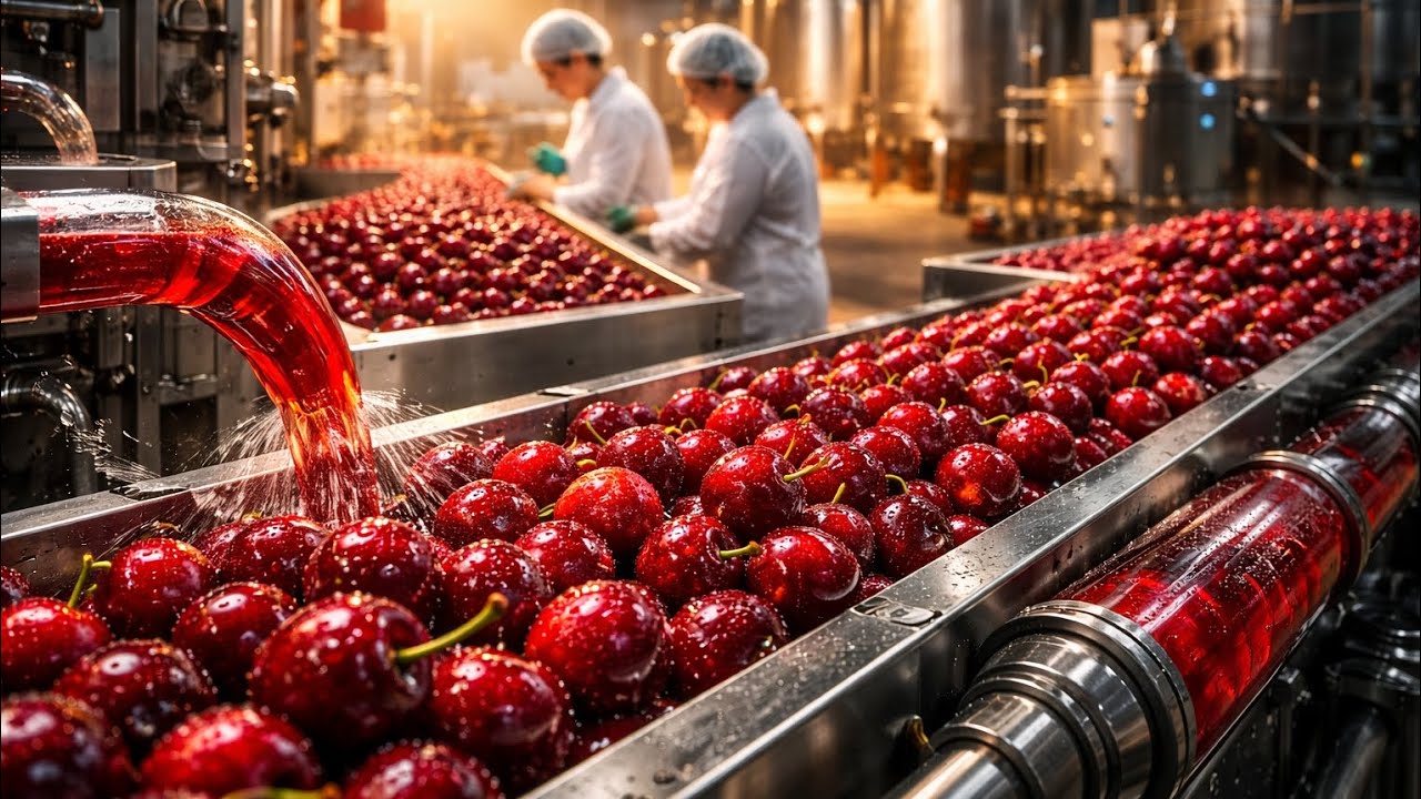 How Cherry Juice is Made | Modern Factory Tour & Production Process