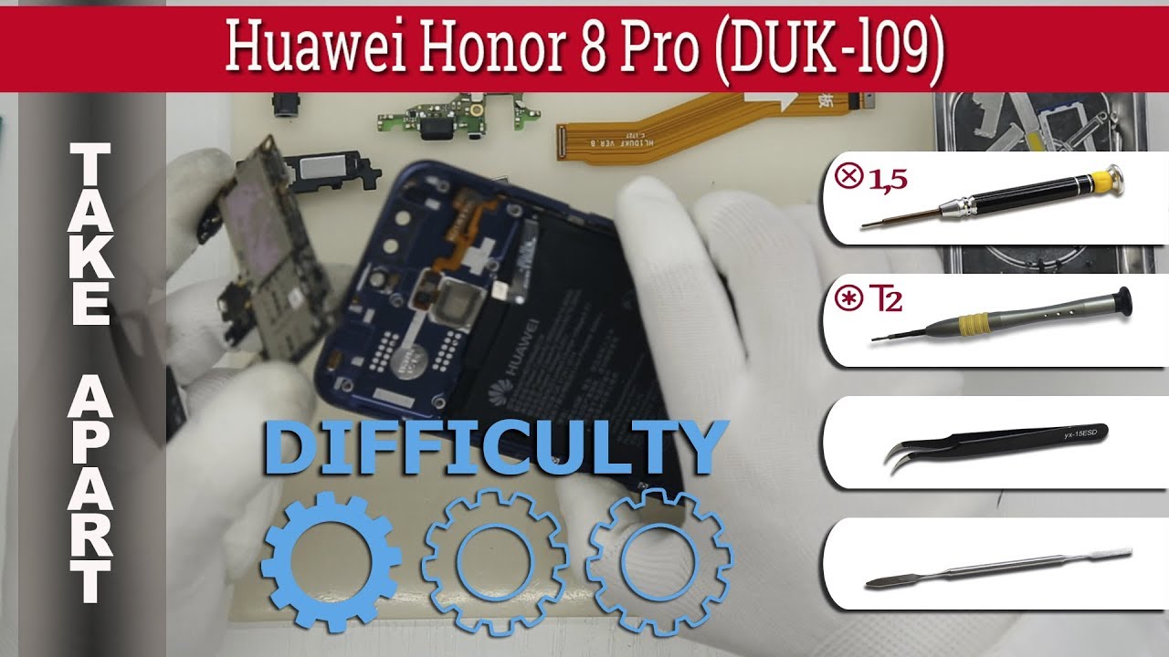 Как разобрать 📱 Huawei Honor 8 Pro (DUK-l09) Разборка и ремонт