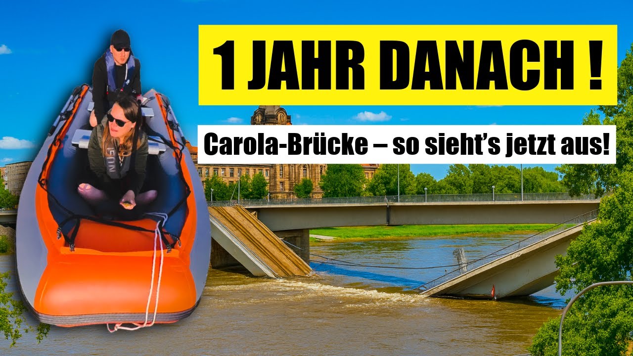 Mit BOOT zur CAROLA-BRÜCKE Dresden 🚧 1 Jahr nach der KATASTROPHE!