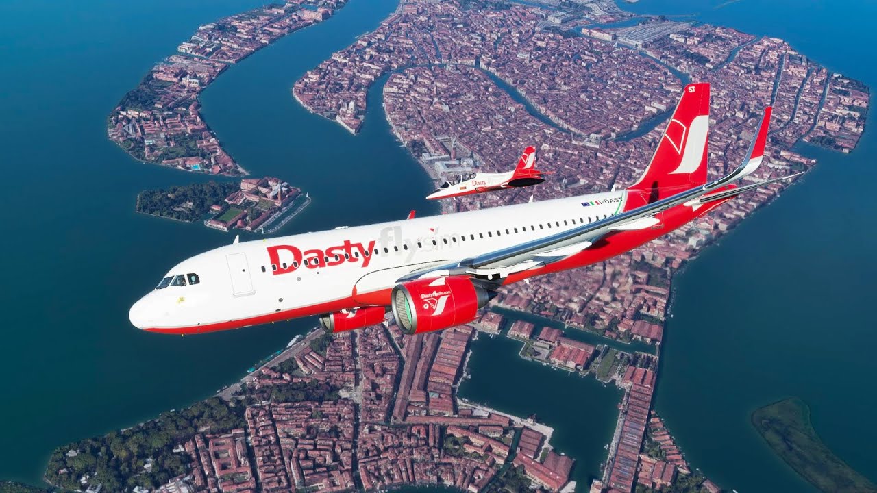 DastyFlysim aircraft over Venice, Italy.