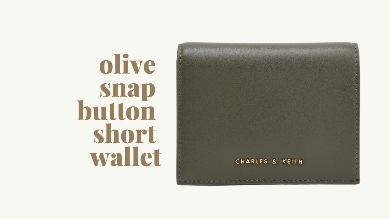Unboxing Charles & Keith Snap Button Mini Short Wallet | Olive | 2022 | ASMR unboxing
