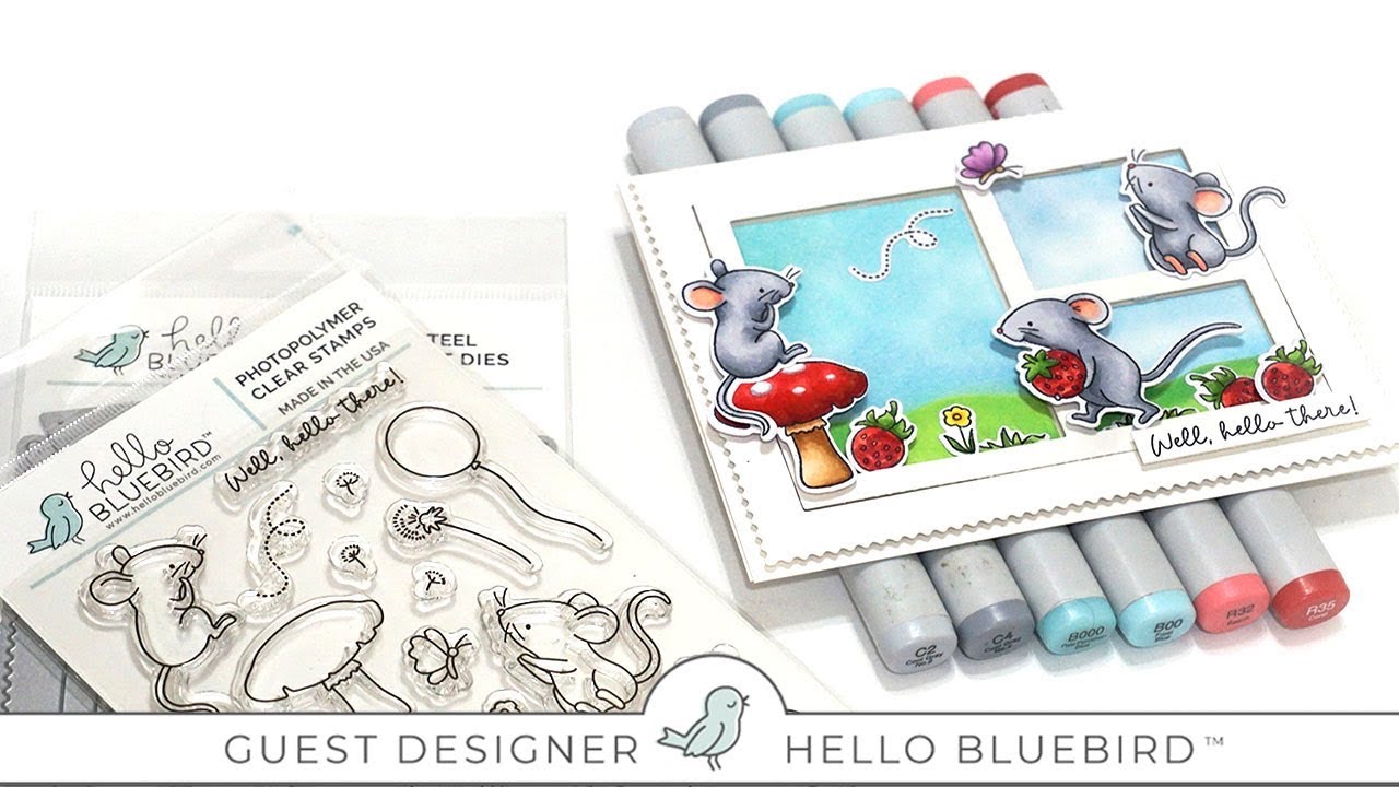 Hello Bluebird Release + How to Color a Mouse using Copic Markers