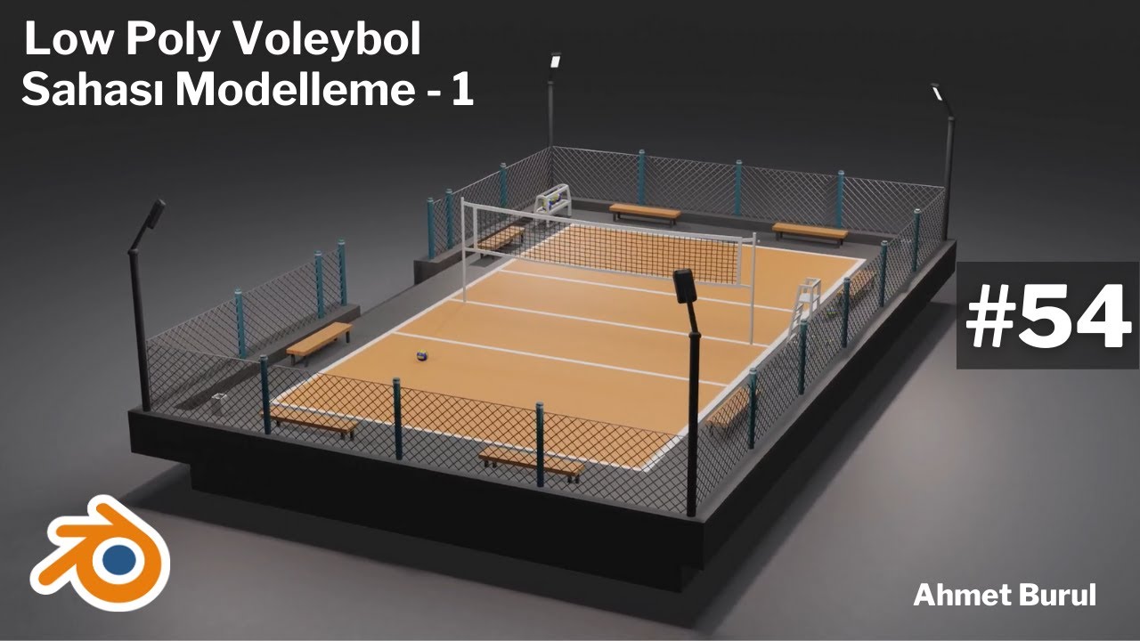 Blender Dersleri - Low Poly Voleybol Sahası Modelleme 1