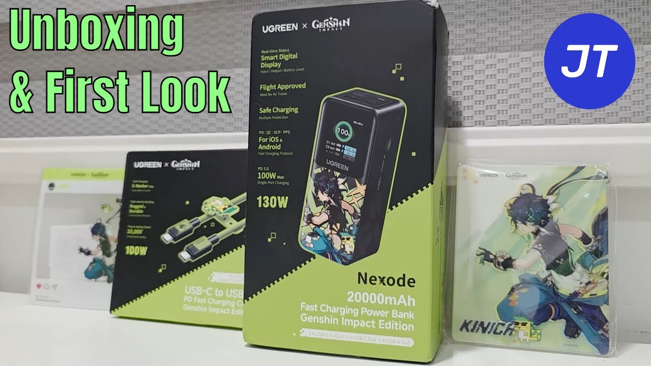 [UGREEN x Genshin Impact] Nexode 20000mAh Power Bank & USB Type-C Cable (Unboxing & First Look)
