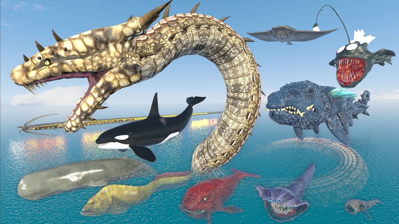 EPIC vs Legendary 3D Sea Monster Vs Jörmungandr Weight Comparison - Monster Animation Comparison