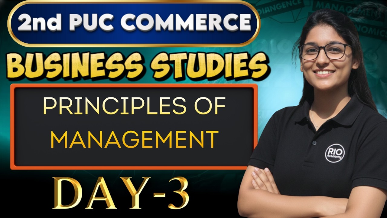2nd PUC  Business Studies | Principal of management  part-3 | Exams 2026  #pucexam
