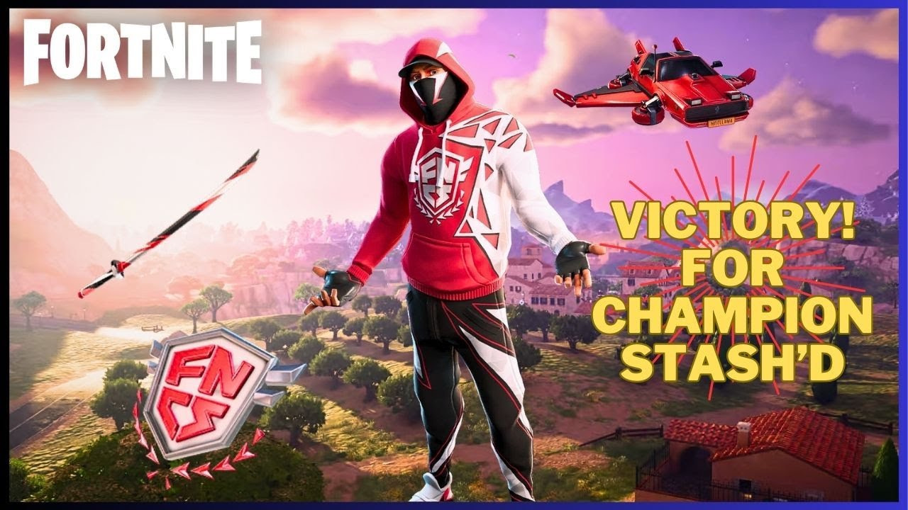 Victory! for CHAMPION STASH'D in a FORTNITE Solo Match.