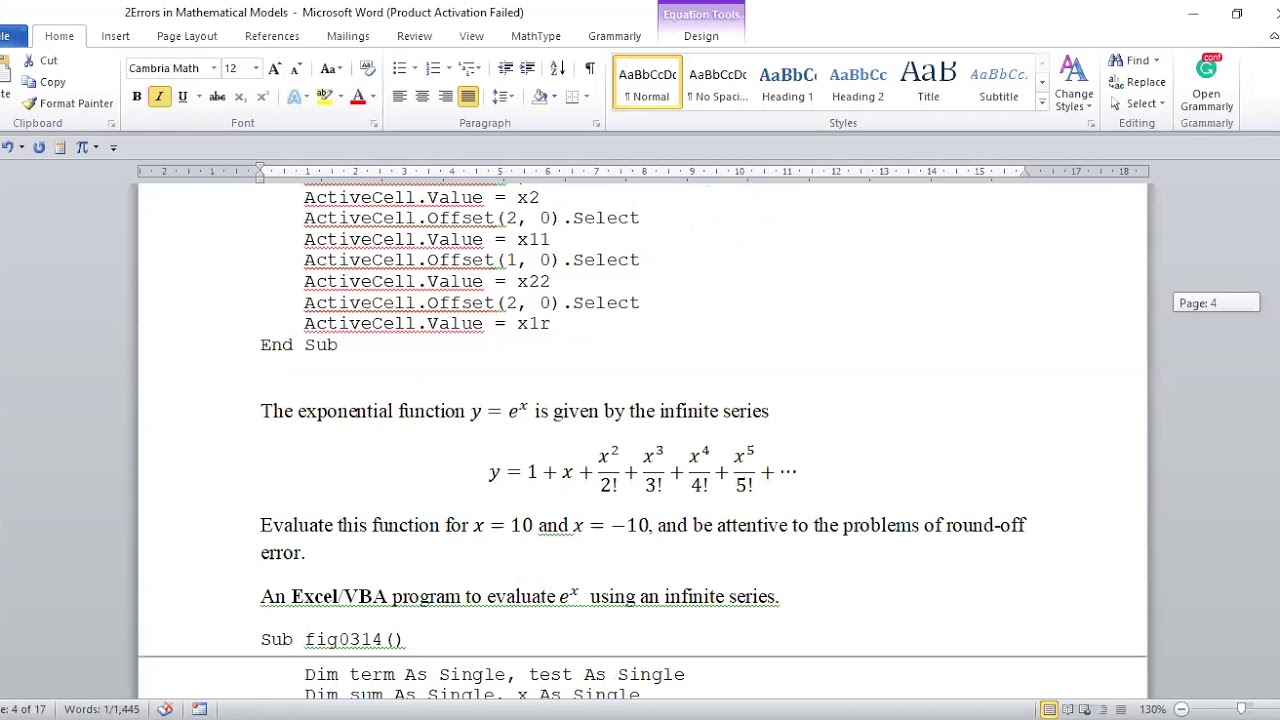 Numerical Methods: Errors in Mathematical Approximations 3