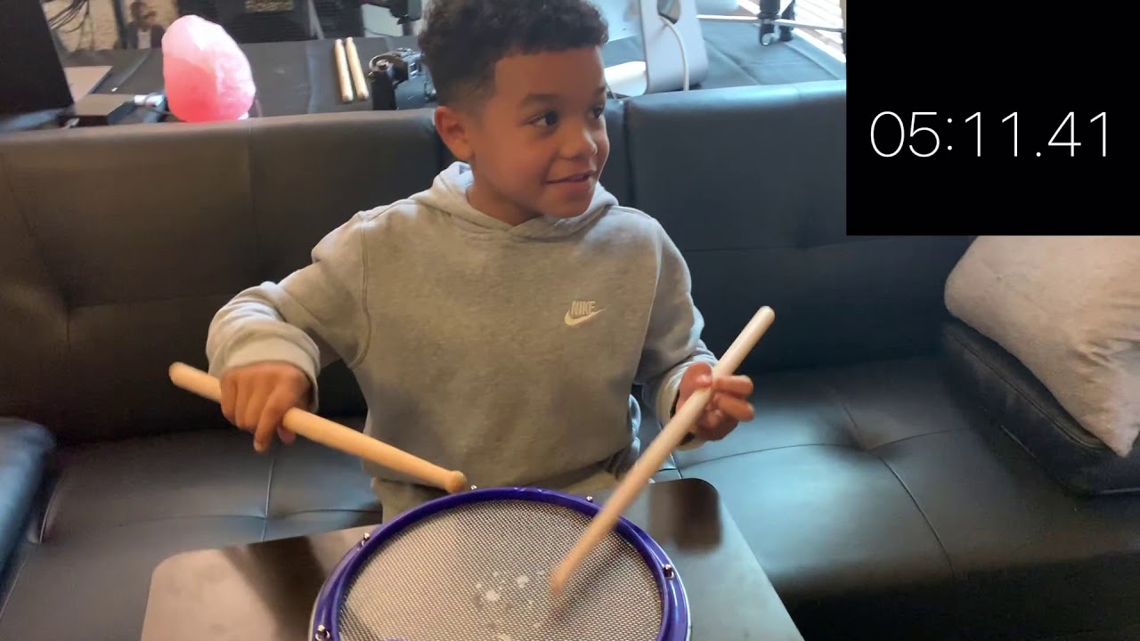 8 Year Old Drummer Longest Snare Drum Roll Challenge
