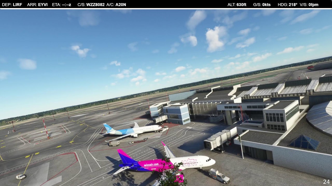 LIRF (Roma Fiumicino) - (EYVI) Vilnius - A20N FlyByWire WZZ8082