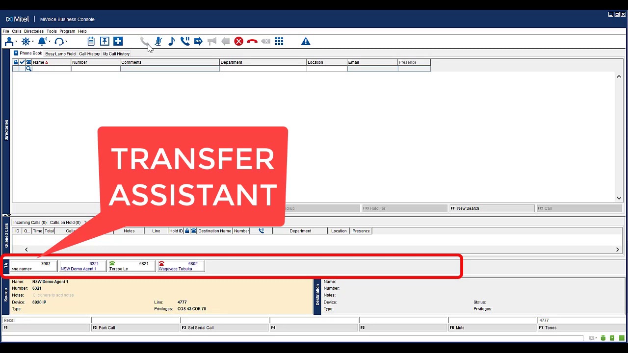 MiVB Console -  Transfer Assistant on Answer