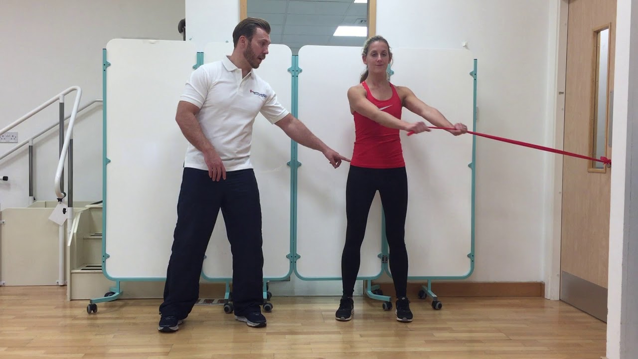 Thoracic rotation with resistance band