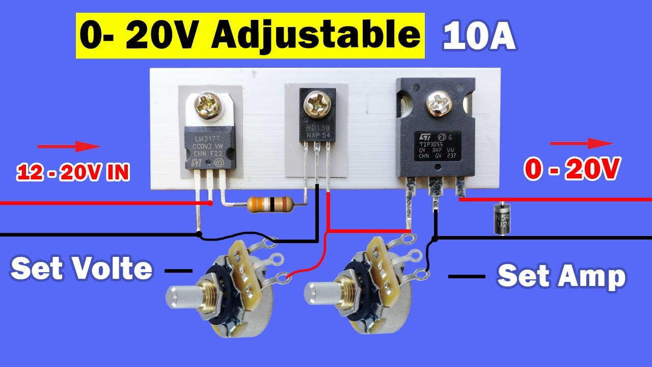 Make voltage and current Adjustable Power supply, DC voltage controller DIY