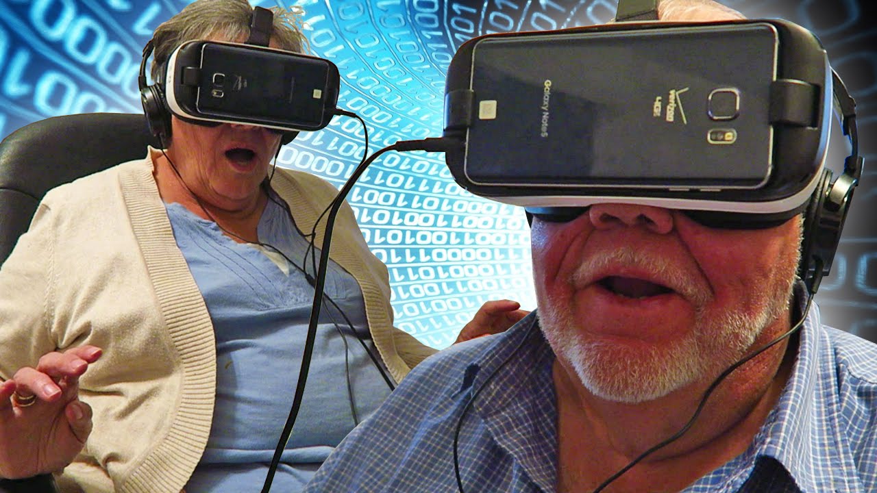 Grandma and Grandpa try VR Virtual Reality REACT!