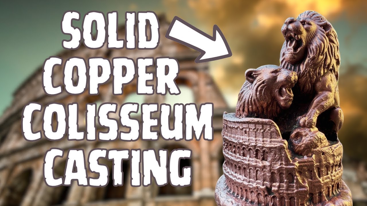 Solid Copper Colosseum Casting - Granulated Copper - ASMR Metal Melting 