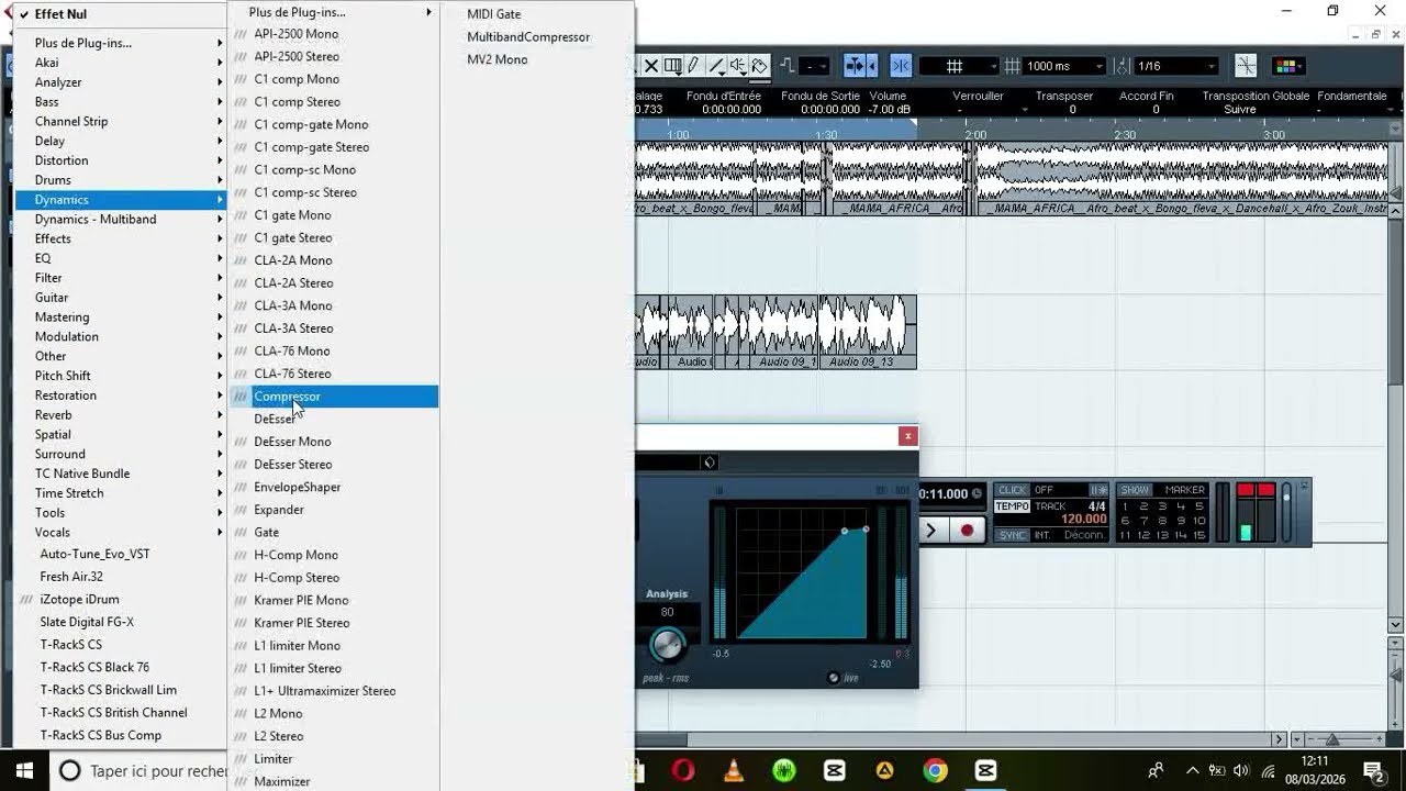 Mixage de voix pro dans cubase  sur afrobeat