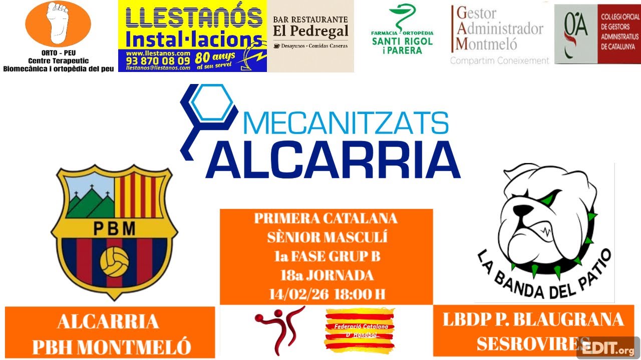 Alcarria PBH Montmeló - Lbdp Penya Blaugrana Sesrovires, Sènior Masculí, 1a Catalana,14/02/2026