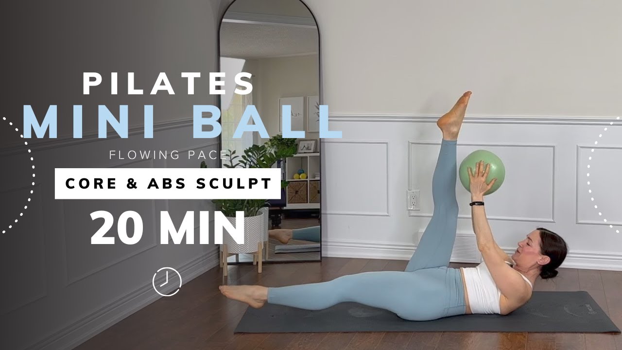 20 Minute Pilates with Mini Ball | At Home Core & Abs Sculpting Workout (Flowing Pace)
