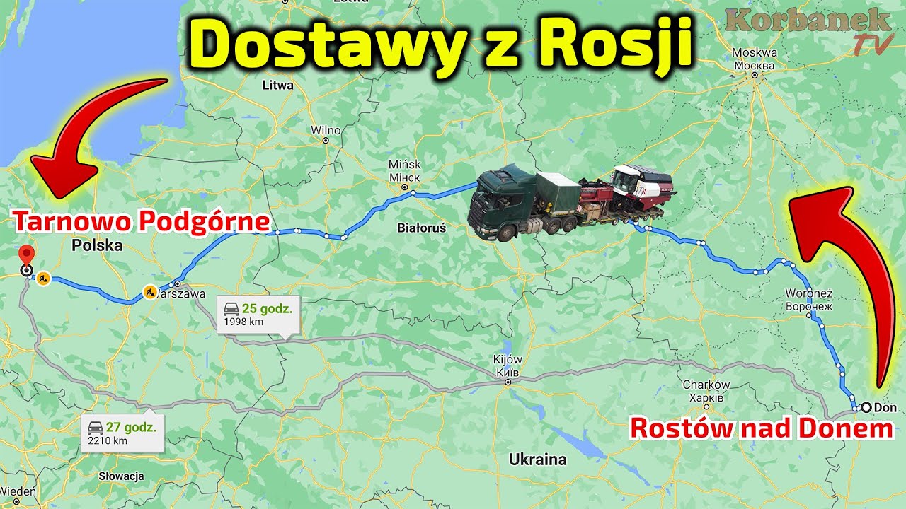 Kombajny z Rosji jadą 👉drogą gruntową, czy autostradą? 👉Rostselmash vector 425 od Korbanek