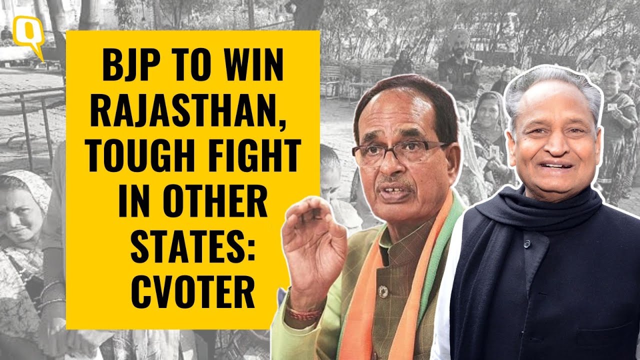 BJP To Win Rajasthan; Close Fight in MP, Chhattisgarh & Telangana: CVoter Opinion Poll | The Quint
