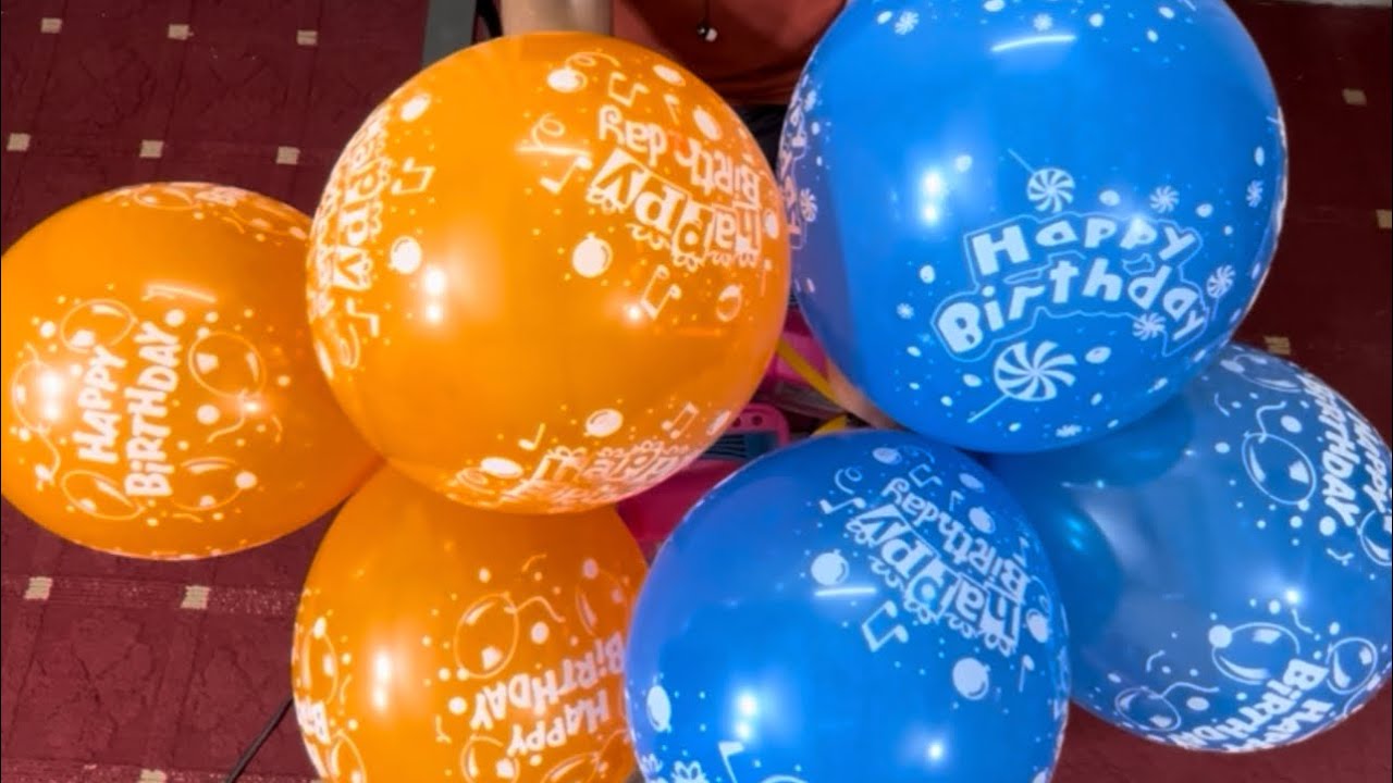 3 orange 3 Blue Balloons 3 electric balloon pump #viralvideo 