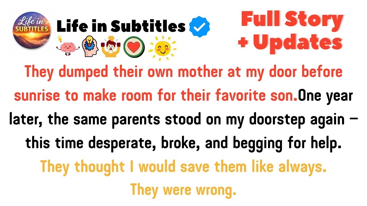 They dumped their own mother at my door before sunrise to make room for their favorite son. #reddit 