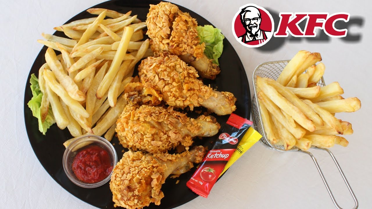بدون قلي وبدون بيض حضري ألذ دجاج كنتاكي🍗🍟 مع فريت مقرمش ولذيذ غينسيك في دجاج المطاعم متشبعوش منه