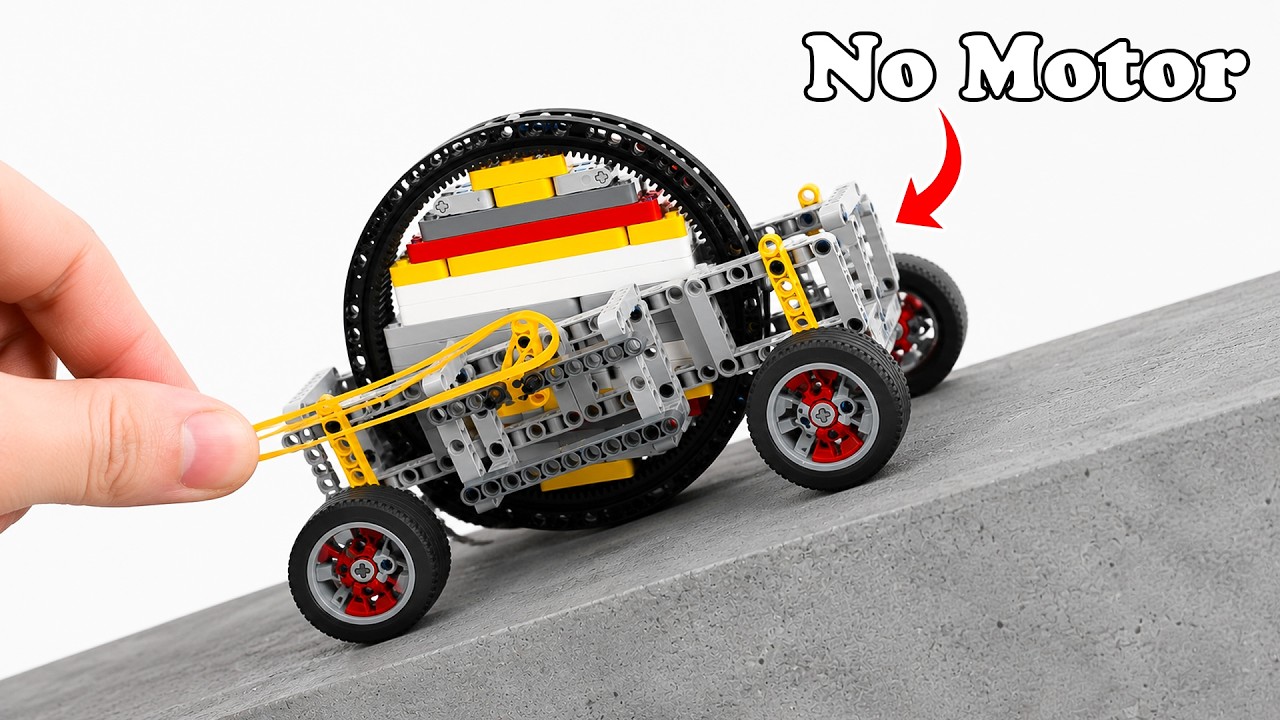 No Motor, No Battery - Testing Rubber Band Powered LEGO Car | Smart Lego