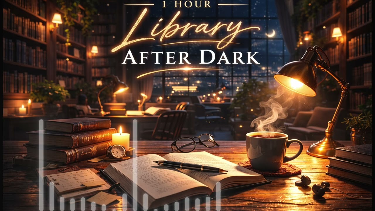Library After Dark 📚🌙 | 1 Hour Study Lofi