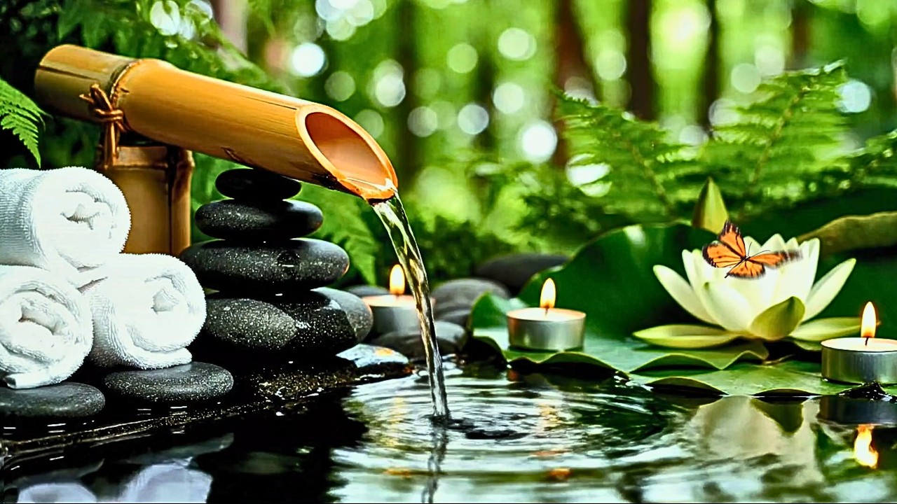 Relax Your Thoughts and Sleep Peacefully 🌿 Bamboo Water Sounds for Calm Night