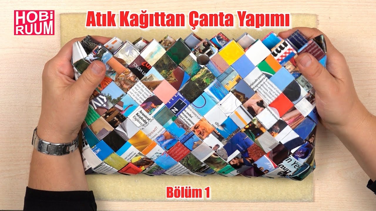Atık Kağıttan &Ccedil;anta Yapımı | B&ouml;l&uuml;m1 #DIY #kendinyap