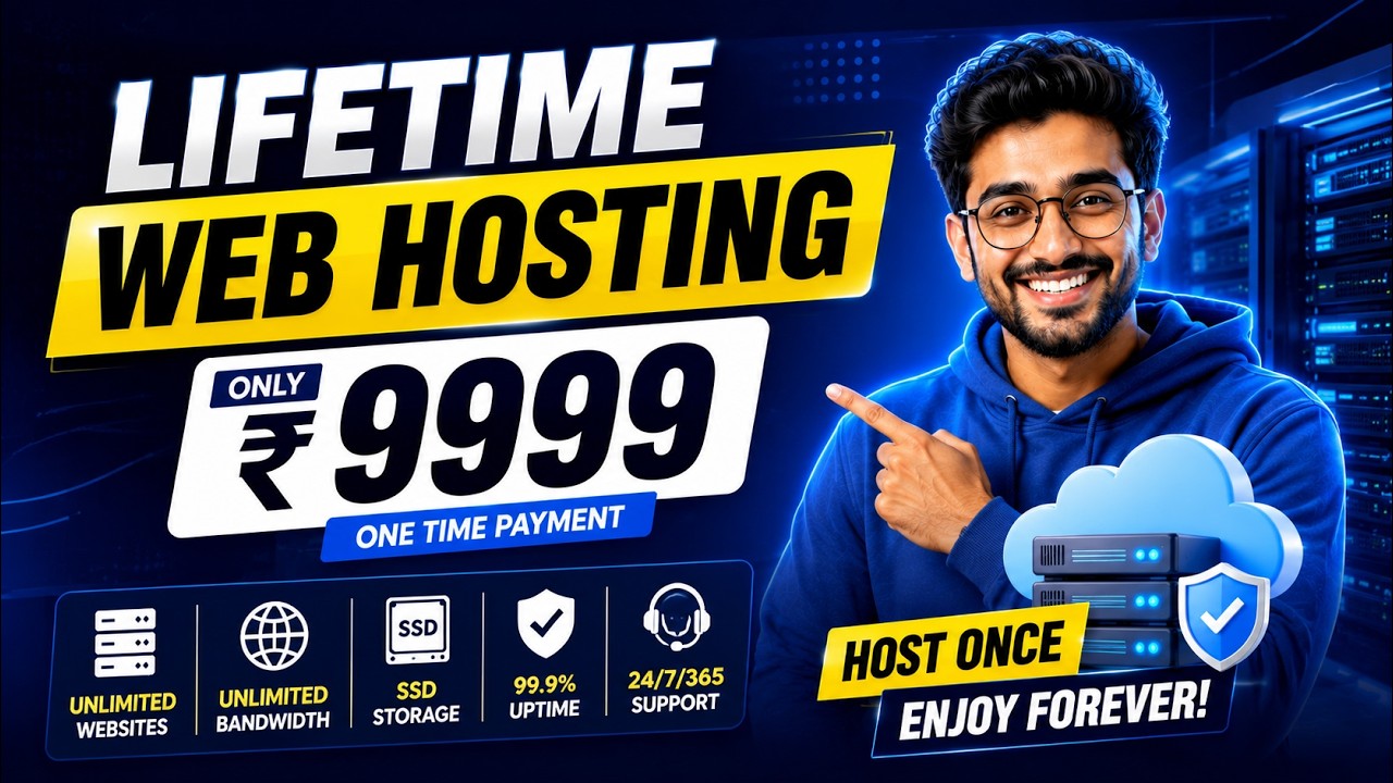 Lifetime Web Hosting ₹9999 One-Time Payment | No Renewal Fees Ever 🔥