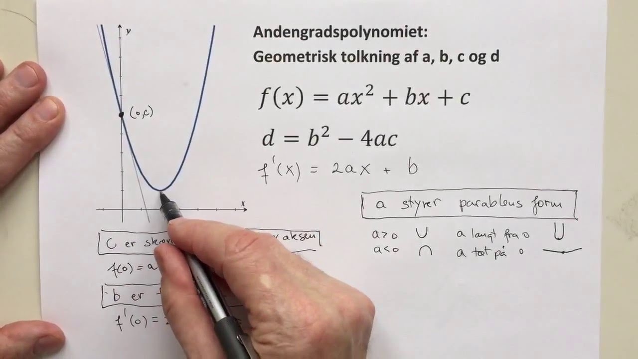 Andengradspolynomiet - betydning af a, b, c og d
