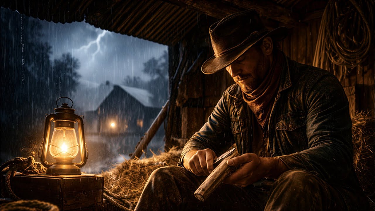 A Peaceful Moment – Arthur Whittling Wood Beneath a Tin Roof During a Thunderstorm | RDR2 ASMR