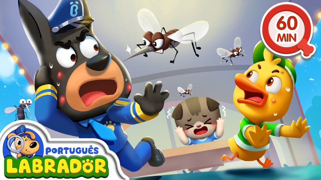 Detetive Labrador 🔍 - Vá Embora, Mosquito!  | 60 MINUTOS do Devetive Labrador | BabyBus Português