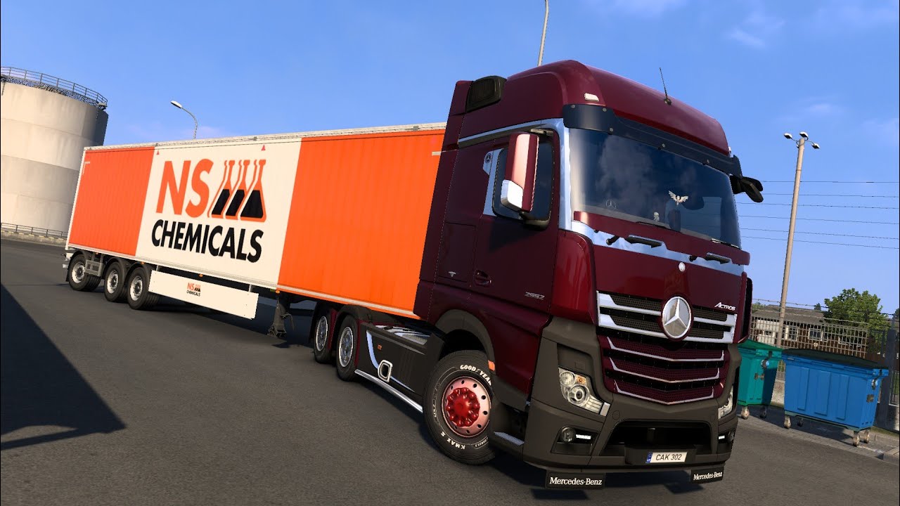 Mercedes Benz Actros 512 - Hauling Empty Barrels Delivery | Euro Truck Simulator 2 #ets2 #scs #views