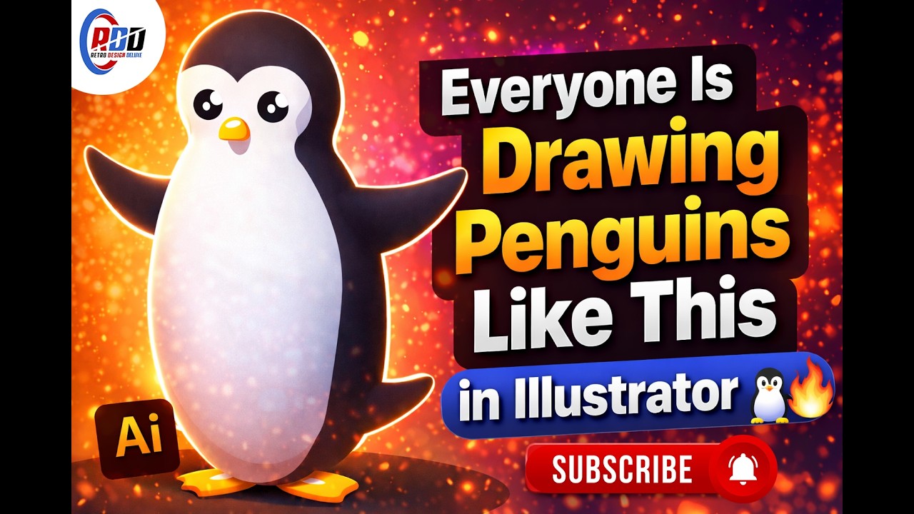 I Made a Cute Penguin Vector in Illustrator (So Easy!) 🐧