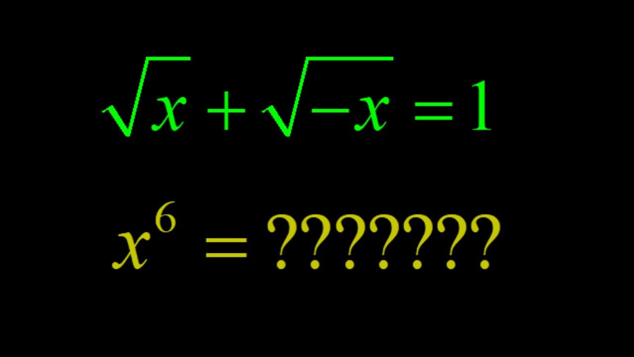 When Square Roots Meet Imaginary Numbers: Solving for 𝑥^6