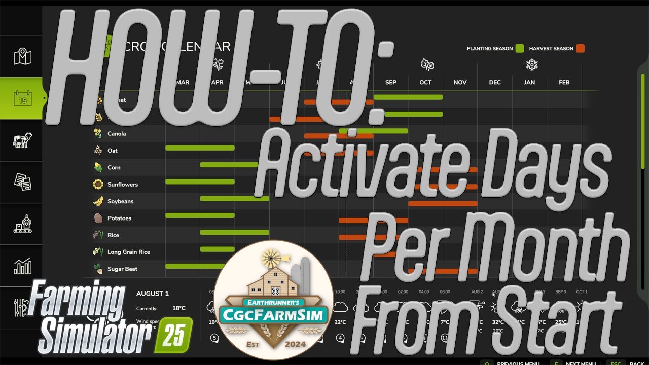 Farming Simulator 25: How To Activate Days Per Month From the Start