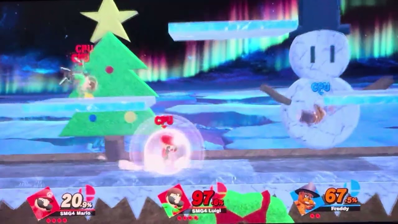Mii Fighter Battle: Mario and Luigi (SMG4) vs Freddy Fazbear🎄