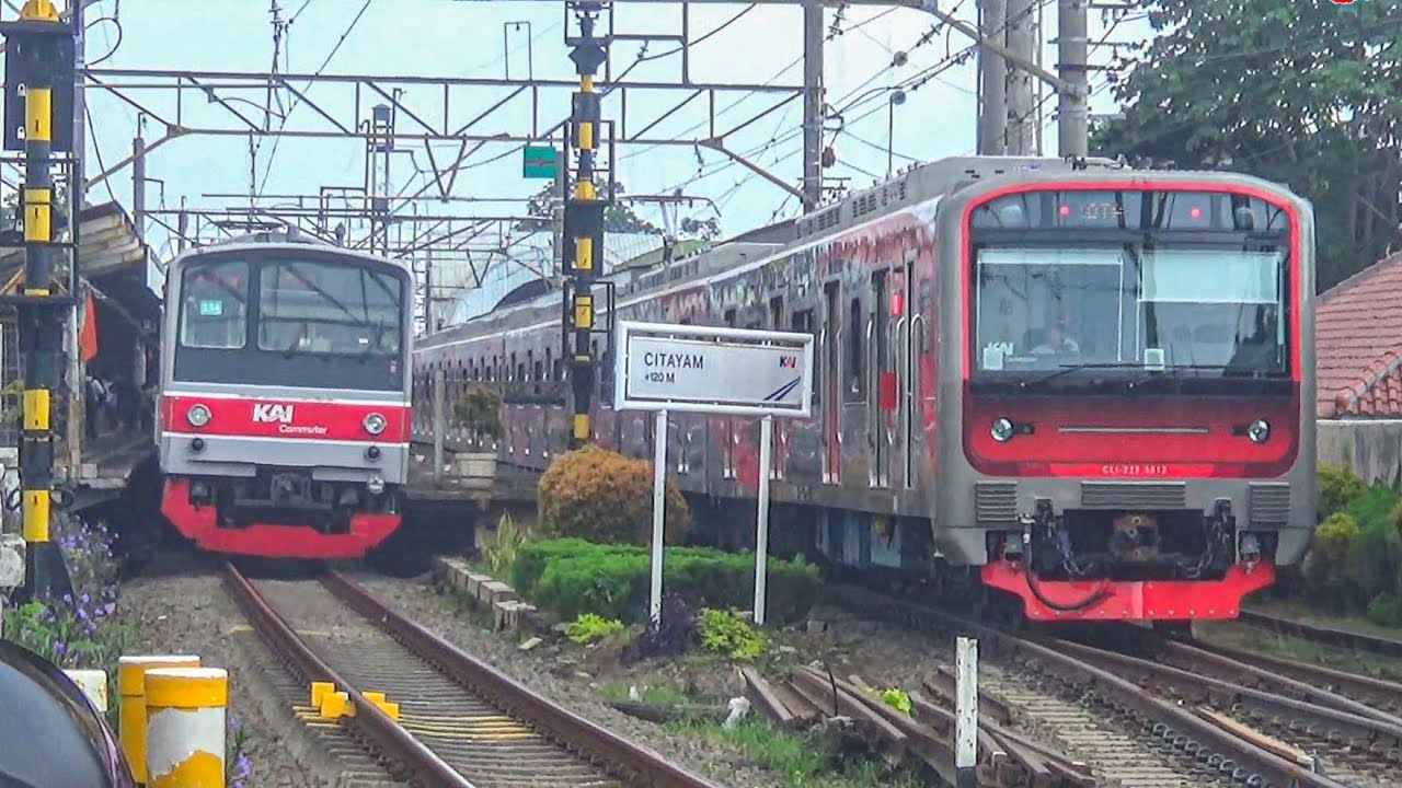 KUMPULAN KERETA KRL COMMUTER LINE DI 2 SPOT HUNTING PERLINTASAN YANG BERBEDA