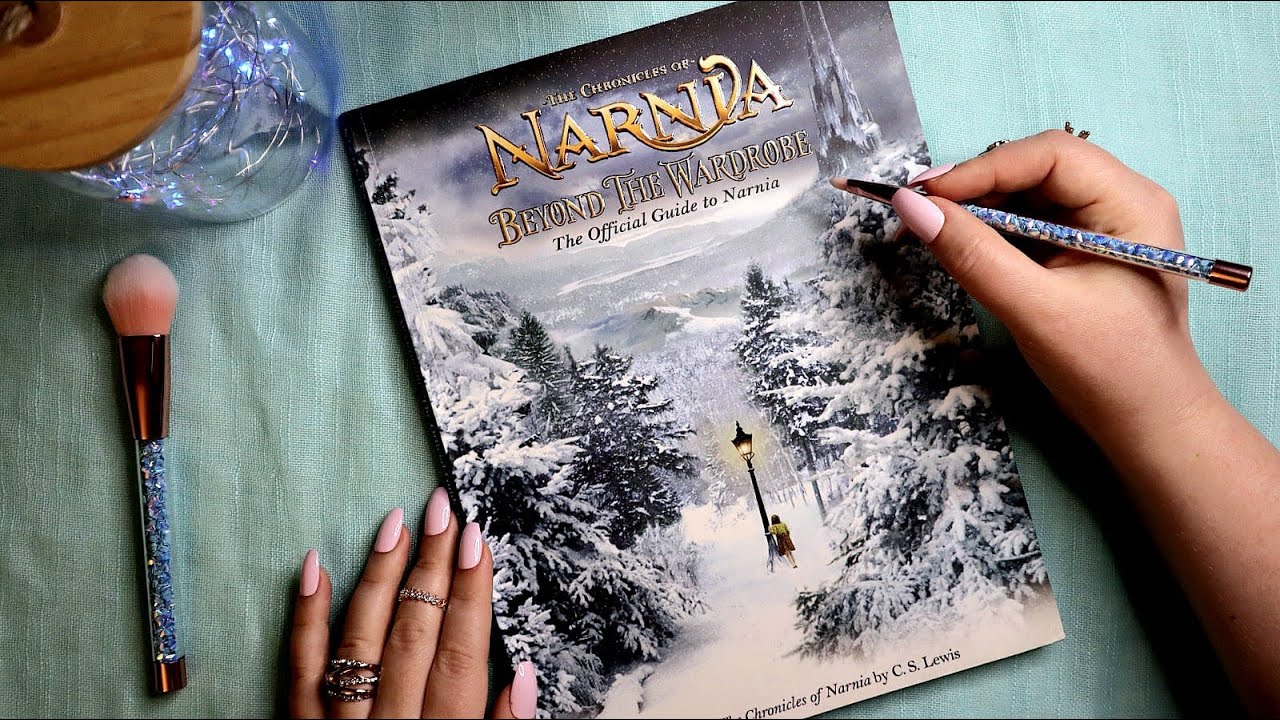 ASMR The Chronicles of Narnia Book 📘 Page Turning & Tracing & Brushing 💋 Soft Spoken & Reading